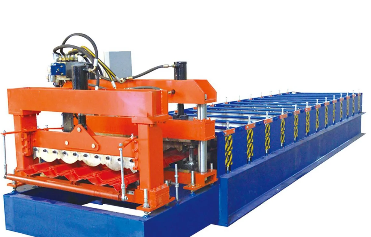 Glazed metal tile machine pictured in the Taibang brochure.